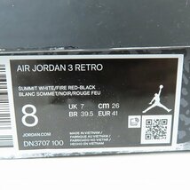NIKE/ナイキ Air Jordan 3 Retro/エアジョーダン ホワイト セメント リマインジド DN3707-100/26 /080_画像10