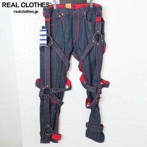 【未使用】Levi's×JEAN PAUL GAULTIER/リーバイス×ジャンポールゴルチエ デニム ボンテージパンツ 00115-0001/W34L32 /060