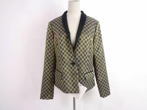 新品 未使用 メゾンスコッチ MAISON SCOTCH ジャケット ブレザー M 総柄 紺 黒 ゴールド レディース