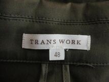 良品 トランスワーク TRANS WORK セットアップ ジャケット スカート 48 カーキ レディース_画像5