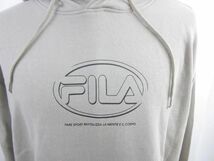 未使用 タグ付き フィラ FILA フーディー パーカー ロゴプリント LL ダークグレージュ メンズ_画像2