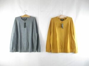 未使用 バナナリパブリック BANANA REPUBLIC ニット セーター タグ付き 2点 XL イエロー グレー メンズ