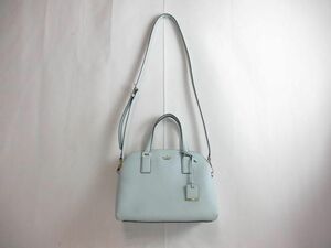 良品 ケイトスペード kate spade バッグ 2WAY ハンド ショルダー レザー PXRU8262 ライトブルー レディース