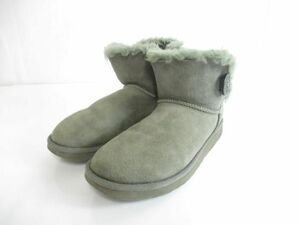 中古 アグ UGG オーストラリア ブーツ ショートブーツ ムートン 3352 24.0cm グレー レディース