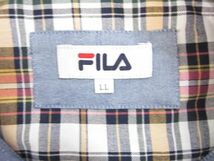 未使用 タグ付き フィラ FILA 長袖シャツ LL チェック柄 ネイビー メンズ_画像3