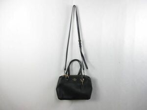 良品 コーチ COACH ショルダーバッグ ハンドバッグ 2WAY F25395 黒 ブラック バッグ 鞄