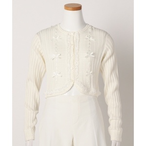  new goods Y12960 Kumikyoku kumikyoku 140cm long sleeve race bolero knitted formal cardigan for children girl white 