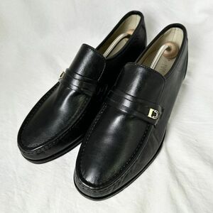 00s FLORSHEIM IMPERIAL Uチップ レザー スリッポン US9.5E 27.5cm ブラック 黒 シューズ フローシャイム インペリアル 90s ビンテージ