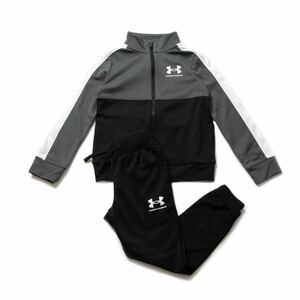 160 YXL アンダーアーマー UNDER ARMOUR ジュニア ジャージ上下セット ブラック グレー UA Color Block Knit Track Suit 1360671 キッズ