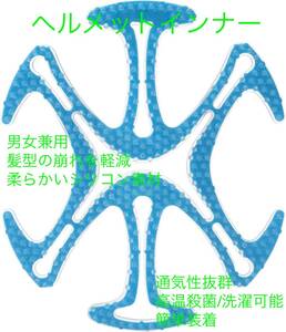 [送料無料&新品未使用] ヘルメットインナー ベンチレーションライナー インナーパッド 自転車用 バイク用 ヘルメットライナー ブルー 