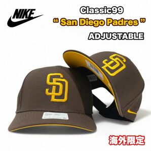 NIKE Classic99 サンディエゴ・パドレス ブラウン×イエロー サイズ調整可能 海外限定モデル 男女兼用