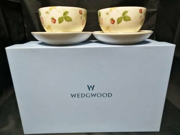 新品未使用◇自宅保管 ウェッジウッド ワイルドストロベリー 湯呑 ジャパニーズティー WEDGWOOD