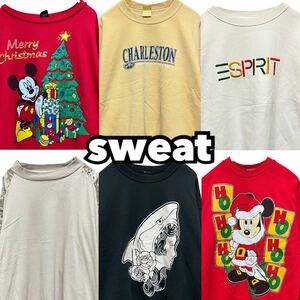 USA古着卸 洗濯済 プリントスウェット6着 セット まとめ売り Disney sweat 刺繍 クリスマス 1円スタート 卸売 アメリカ古着 plywood101