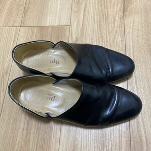 【最落無】1円〜　ハルタ　スポックシューズ革靴 黒 レザー ブラック ローファー 