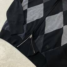 ●1円『極美品』BURBERRY LONDON バーバリー ロンドン アーガイル柄 ニットブルゾン/サイズM/メンズ/日本製/三陽商会_画像3