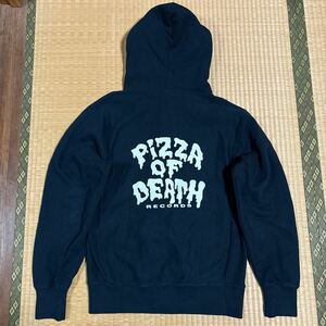 pizza of death バクプリ入り ピザロゴ スウェット ZIP パーカー 黒M レア Hi-STANDARD ピザオブデス 横山健 ken yokoyama ハイスタ