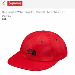 送料込み 新品 Supreme The North Face Leather 6-Panel cap Red シュプリーム ノースフェイス レザーキャップ レッド 赤