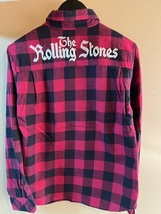 S-141★USA古着 M バッファローチェックシャツ　Rolling Stones 赤×黒　刺　送料無料！！_画像1