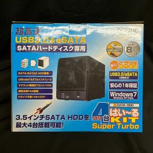 AJK049H 未使用 SATA 3.5インチ HDD 4台 外付けケース USB3.0 eSATA NV-HS402U3S