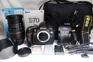 付属充実 Nikon ニコン D70 28-300mmレンズセット 標準～300mm超望遠 初期不良対応 【即決特典／CFカード2GB＋カメラバッグ】♯306