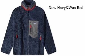 新品 Patagonia (パタゴニア) メンズ クラシック レトロX ジャケット 長袖 フリース ボア［23056］New Navy/Wax Red / NEWA ：ネイビー