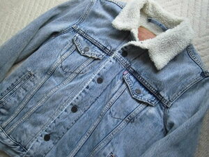 Levi's リーバイス デニム ボア ジャケット S ユーズド加工