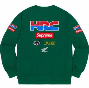 Supreme HONDA Fox Racing 19FW Week6 HRC Box Logo Crewneck green S