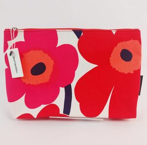 マリメッコ ポーチ marimekko UNIKKO RUUT 043446-001 レッド 新品未使用