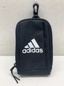 【未使用品】アディダス adidas フック付き アクセサリーポーチ adidas Golf(縦16cm×横10cmxマチ3cm/ブラック×ホワイト) KE455 HA3190