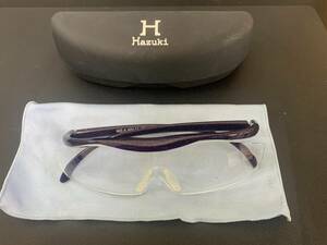 Hazuki　ハズキルーペ　1.32X　眼鏡　メガネ　ルーペ　拡大鏡　ラメパープル　ケース付き