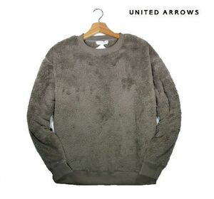 ◆A22 新品 ユナイテッドアローズ UNITED ARROWS フリースニット クルーネック 【 M】 シャギー ボア プルオーバー 表裏起毛