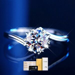 s5【新作】上品 指輪 リング モアサナイト 1.0ct フリーサイズ シルバー 結婚 S925 人工ダイヤモンド 1カラット レディース