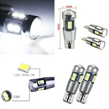 ◆送料無料◆ 2個セット 12V 3030SMD 爆光LED ホワイト T10/T15/T16 無極性 キャンセラー内蔵 LED ポジション球 バックランプ球_画像4