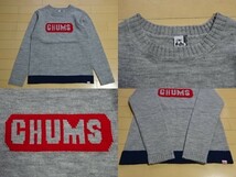 【CHUMS】サイクロンニット ロゴ クルーネックセーター グレー SIZE:MEDIUM (チャムス,アウトドア,キャンプ)_画像5