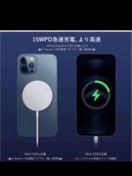 ワイヤレス充器 iphone13/12 ワイヤレス充電器 マグネット QI充電器 For