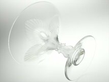 N350 LALIQUE ラリック クリスタル ヴァージニア 孔雀 立体図 コンポート 脚付ボウル_画像6