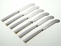 n407 Georg Jensen ジョージジェンセン デンマーク シルバープレート ベルナドッテ ⑥ バターナイフ カトラリー 6pcs_画像2