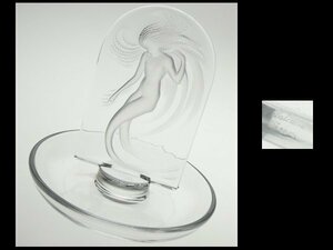 n597 LALIQUE ラリック クリスタル ナイアード 水の精 リングトレー 小物入れ 飾物