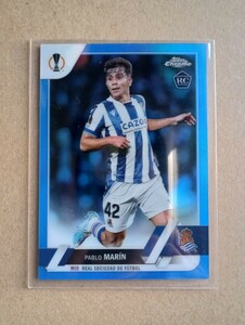 2022-23 Topps Chrome UEFA Club competitions Soccer Pablo Marin Blue Refractor RC /150 