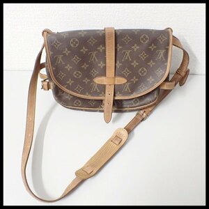 ●中古●ルイヴィトン モノグラム ソミュール30 ショルダーバッグ レディース ブラウン ベルト 斜め掛け LOUIS VUITTON