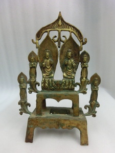 仏像 高さ約20.5㎝ 重量約625g 素材不明 鋳物 仏教美術 中国美術 中国