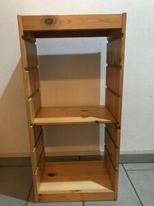 IKEA TROFAST パイン材ユニットシェルフ トロファスト 木製 棚 棚板1枚付き 組み立て家具 収納イケア 高さ90.5cm 横幅44cm 奥行30cm