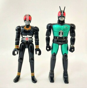 送料200円～☆希少!1987年当時物!「仮面ライダーBLACK ブラック プラデラ & RX」プラスチック製 アクション フィギュア 2種セット ポピー