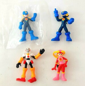 送料200円～☆2001年製 バンダイ ロックマンエグゼ フルカラーコレクション「ロックマン(A)(B) ロール スカルマン」フィギュア 4種セット