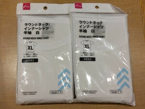 《新品》メンズ 半袖丸首シャツ 2枚セット XLサイズ 肌着 インナー アンダーシャツ 紳士物 c95/301