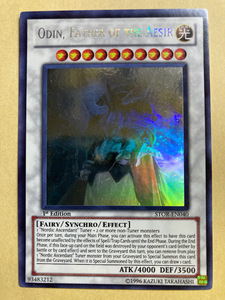 遊戯王 英語版 STOR-EN040 Odin, Father of the Aesir 極神聖帝オーディン (ホログラフィックレア) 1st Edition