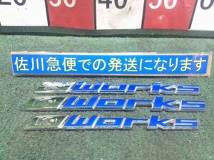 スズキ KEI ワークス HN22S エンブレム kei WORKS ドア用 3枚セット 1枚メッキ剥げ有り クスミ有り ★ゆうパケット★