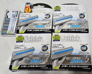 替刃8枚 Schick クアトロ 5 TITANIUM 5枚刃 シック