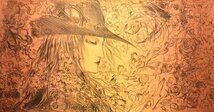 【真作】天野喜孝『花惑』140/250 版画 リトグラフ 直筆サイン 証明シール 保証書 紙箱 絵画 額装 緑和堂_画像2