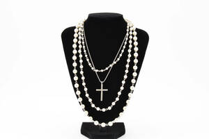 Pearl Motif パールモチーフ Cross Necklace クロス ネックレス Silver シルバー